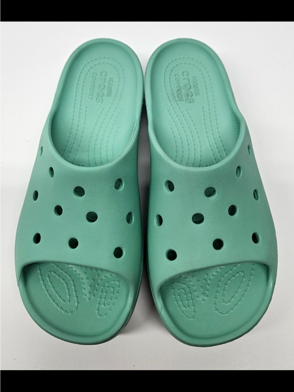 CROCS Mint Green Slide Clogs